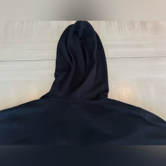 Karen Scott Luxsoft Open Front Hooded Cardigan - Black Size M - Picture 13 of 15